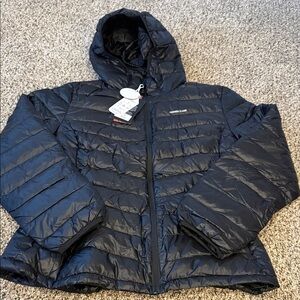 Pioneer Camp black lightweight Puffer Jacket with Hood